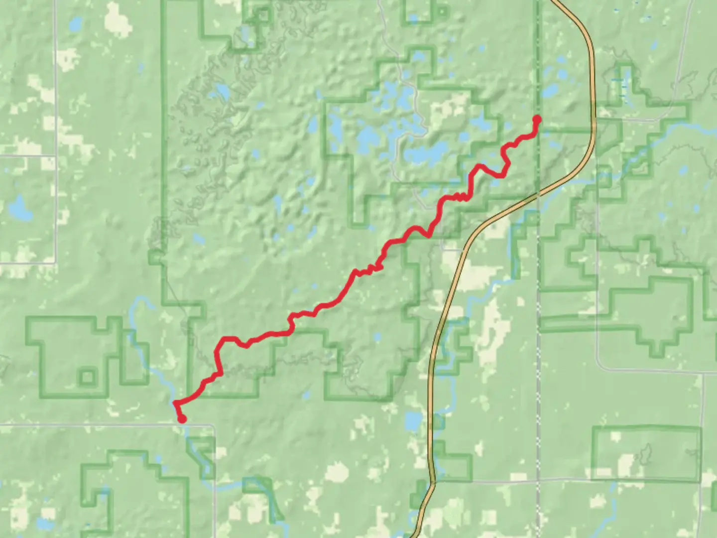 An image depicting the trail Lookout Mountain via Ice Age Trail and its surrounding area.