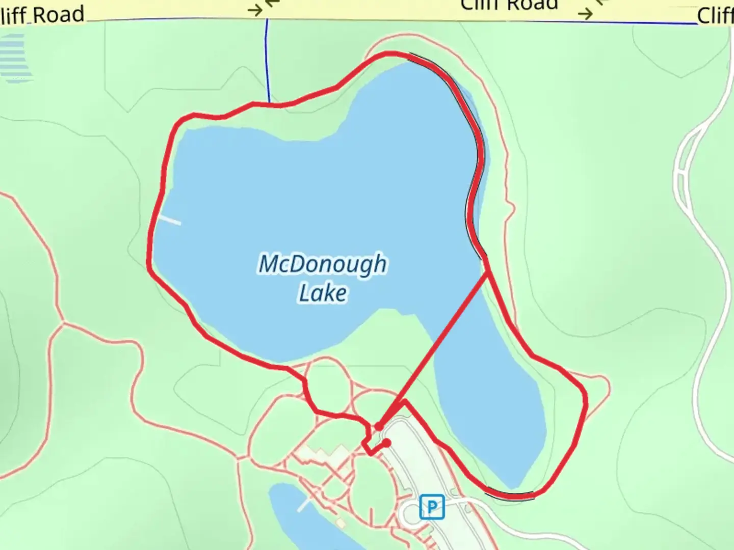 An image depicting the trail McDonough Lake Loop and its surrounding area.