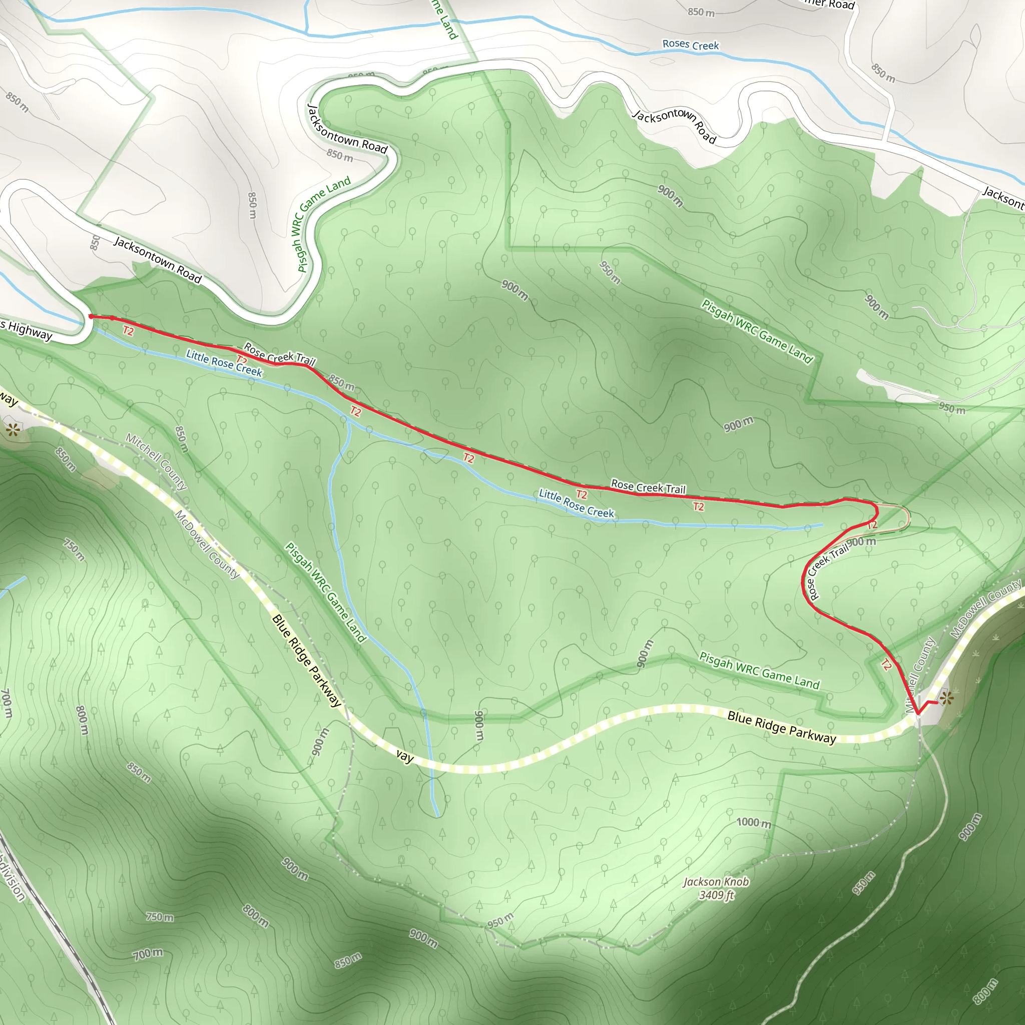 Rose Creek Trail mobile static map