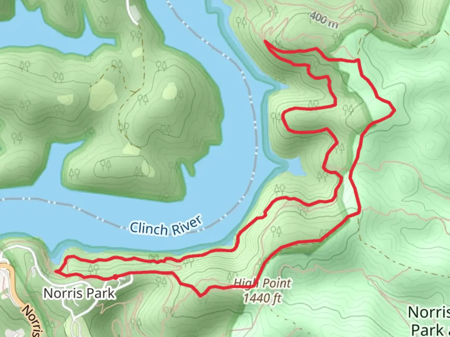 An image depicting the trail Lake View and High Point Loop Trail and its surrounding area.