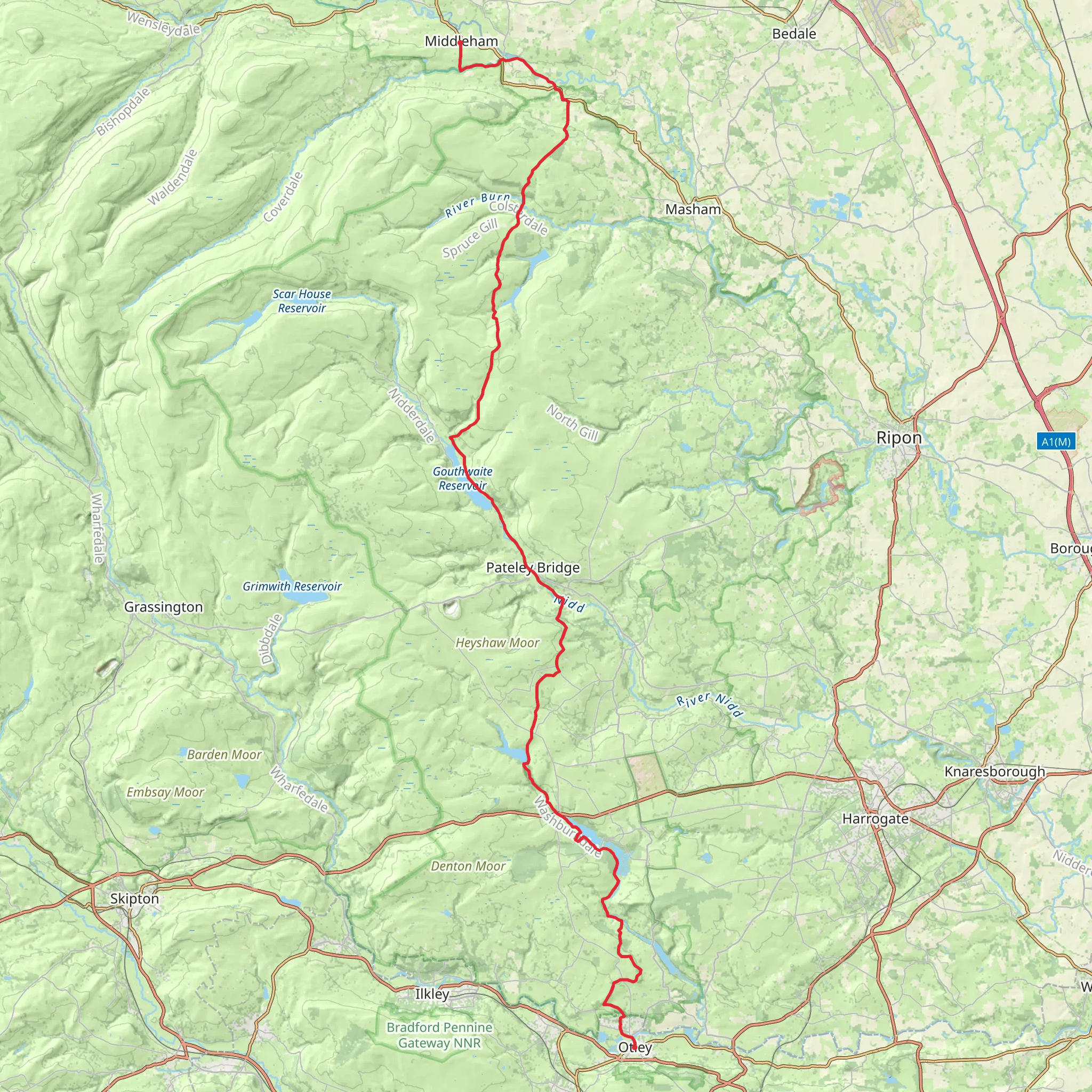 Six Dales Trail mobile static map