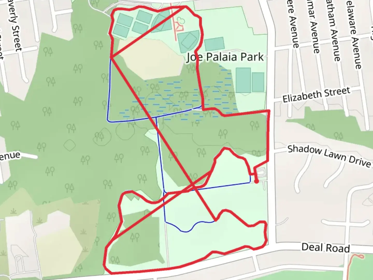 An image depicting the trail OTHS Fitness Path Loop and its surrounding area.