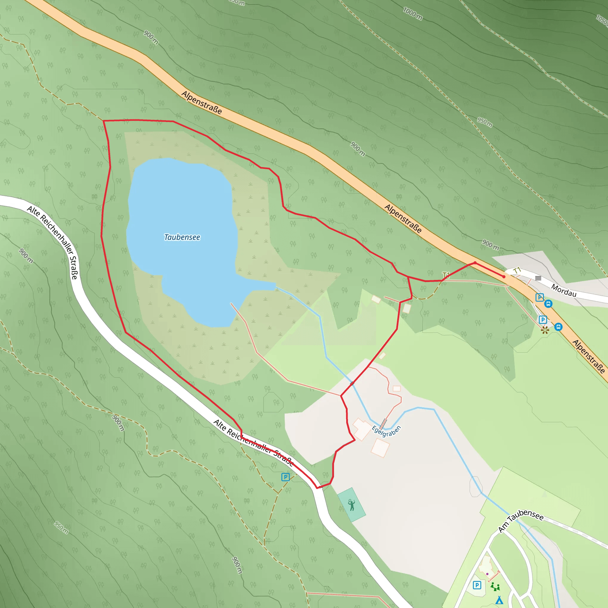Tauben See Loop mobile static map