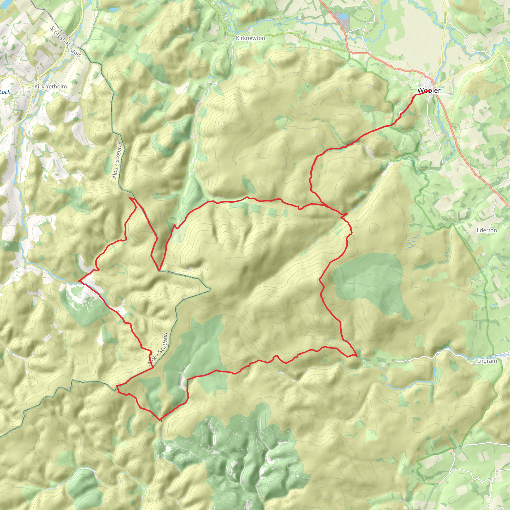 Three Peaks Loop of Cheviot mobile static map