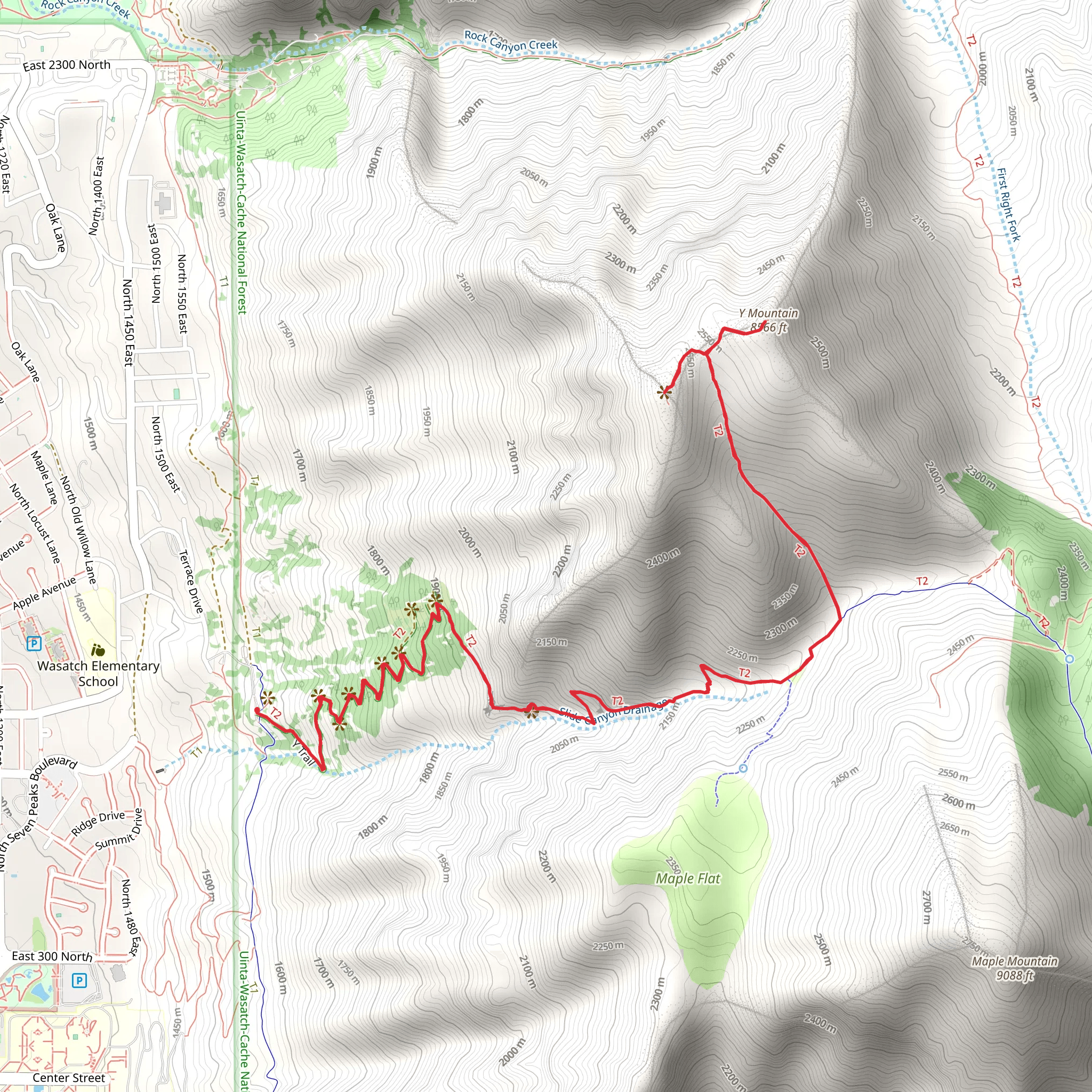 Y Mountain Trail and Y Mountain West Peak mobile static map