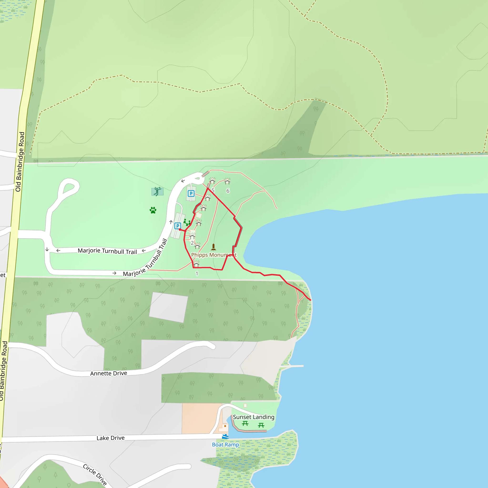 J Lee Vause Park Loop mobile static map