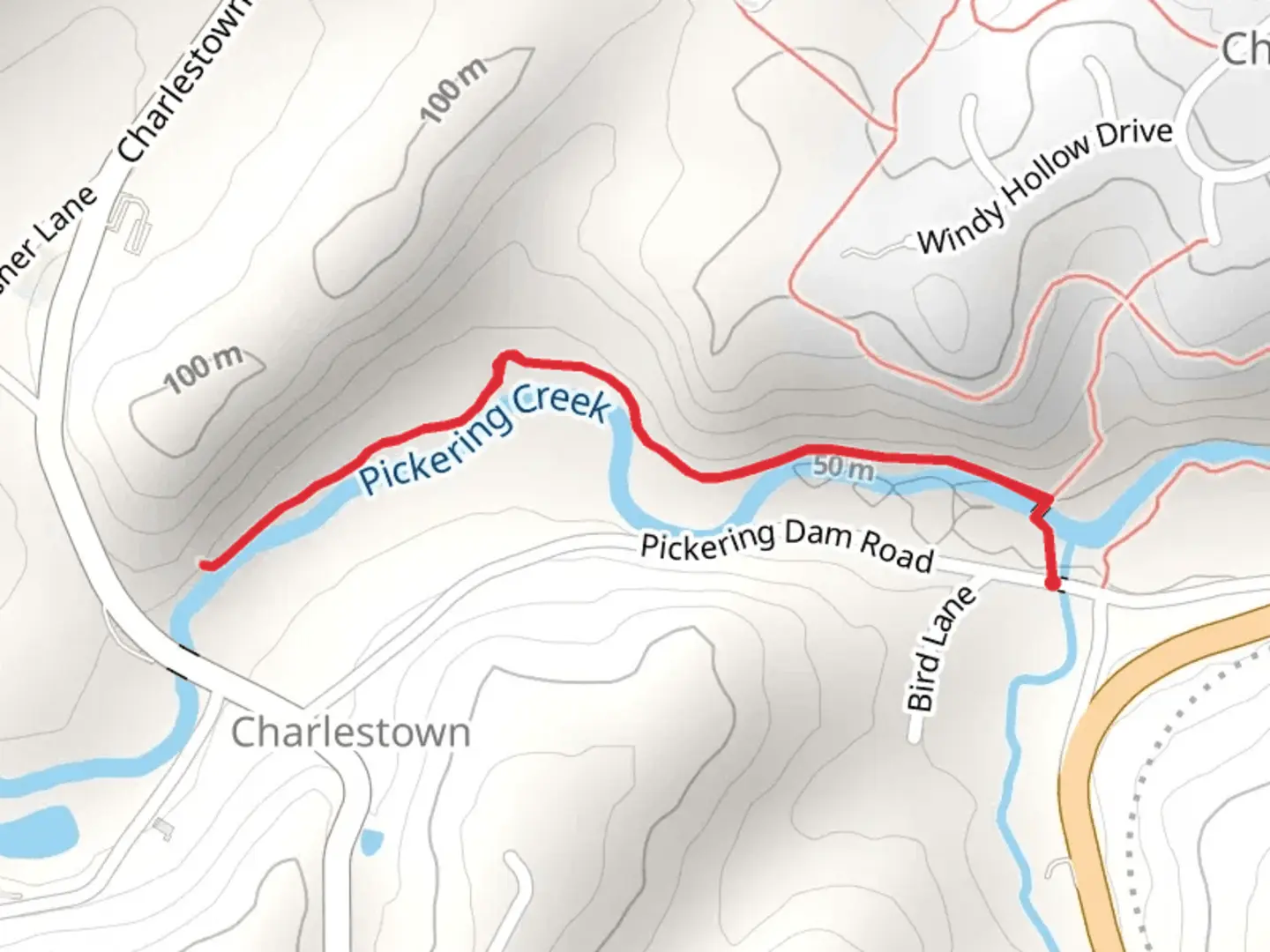 An image depicting the trail Pickering Trail - Charlestown and its surrounding area.