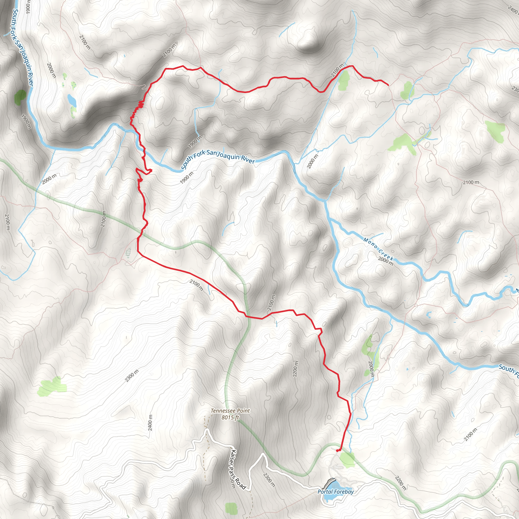 Rattlesnake Bridge Cutoff via Rattlesnake Creek Trail mobile static map