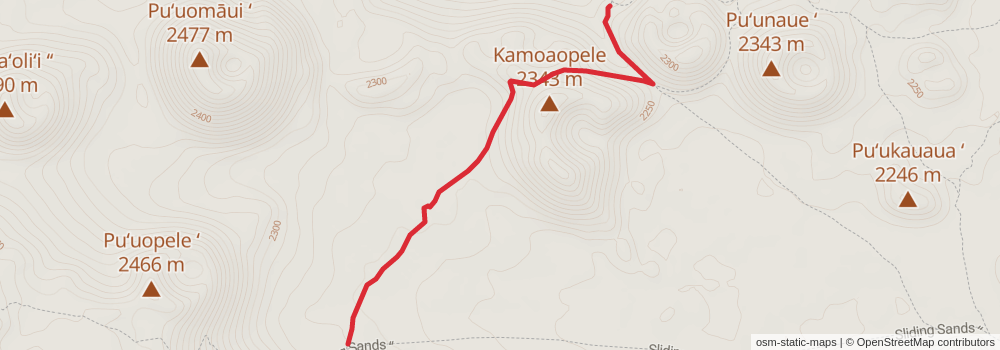 Sliding Sands Trail to Halemau'u Trailhead alt 1 Map