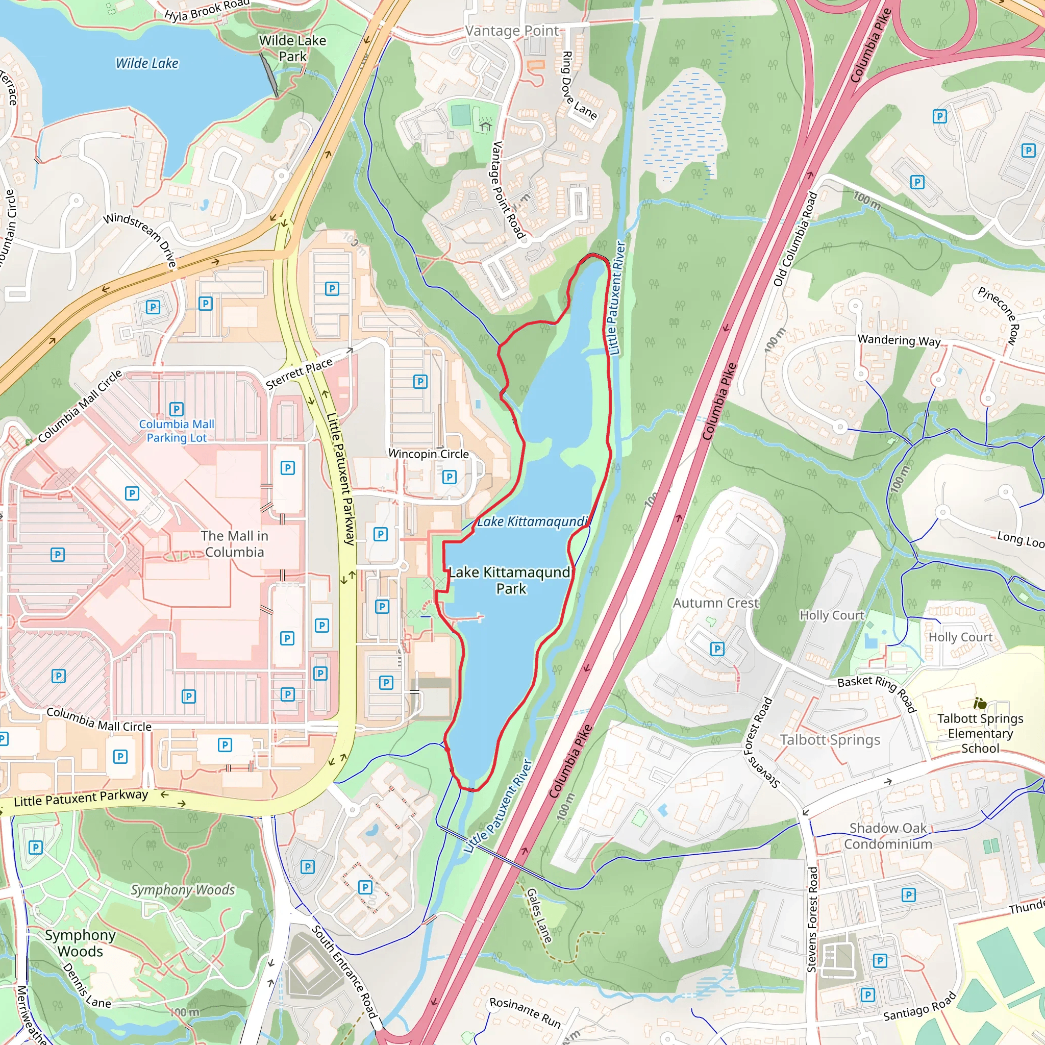 Lake Kittamaqundi Loop mobile static map