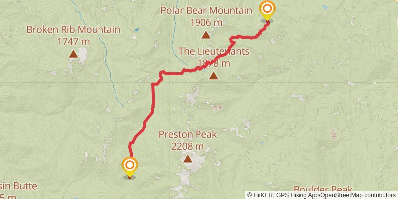 Bigfoot Trail stage 30 Map