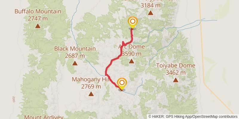 Toiyabe Crest Trail stage 5 Map