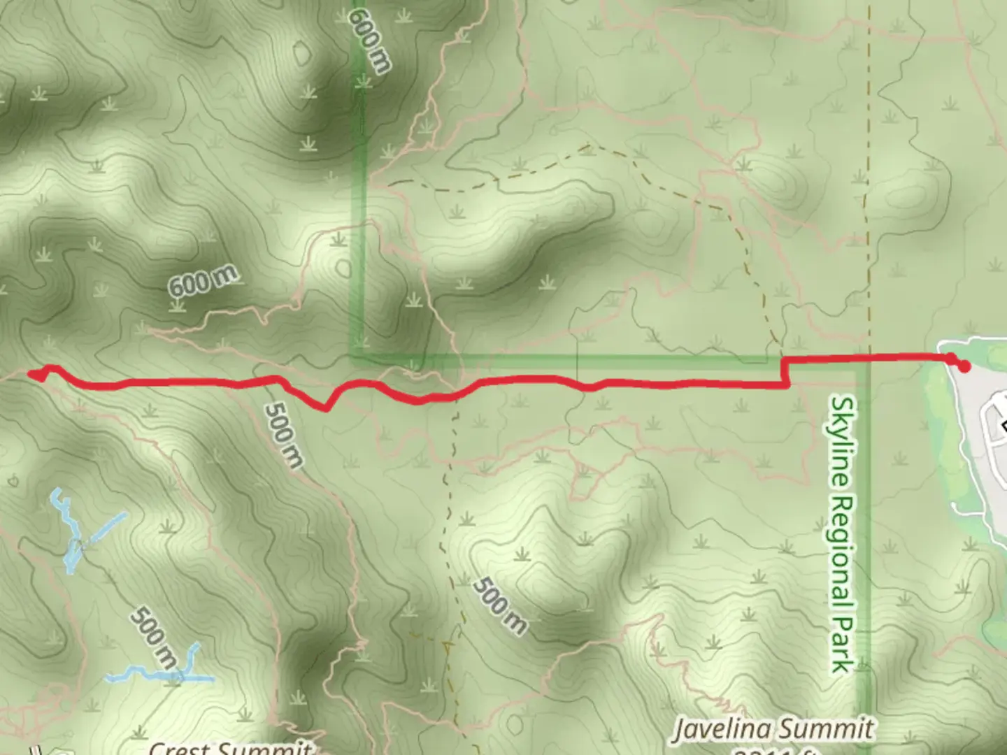 An image depicting the trail Skyline Regional Park and its surrounding area.