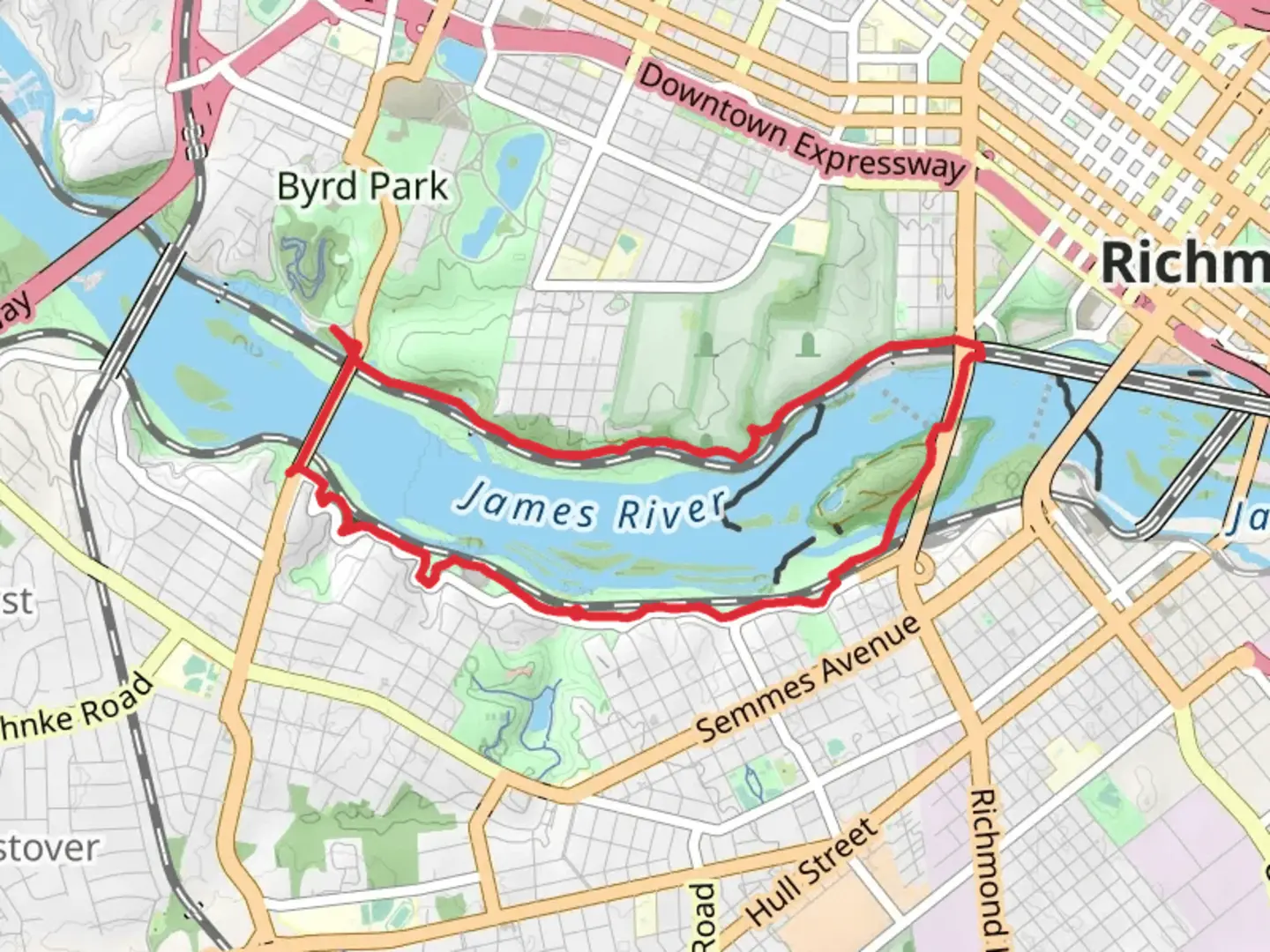 An image depicting the trail Buttermilk Trail and North Bank Trail Loop and its surrounding area.
