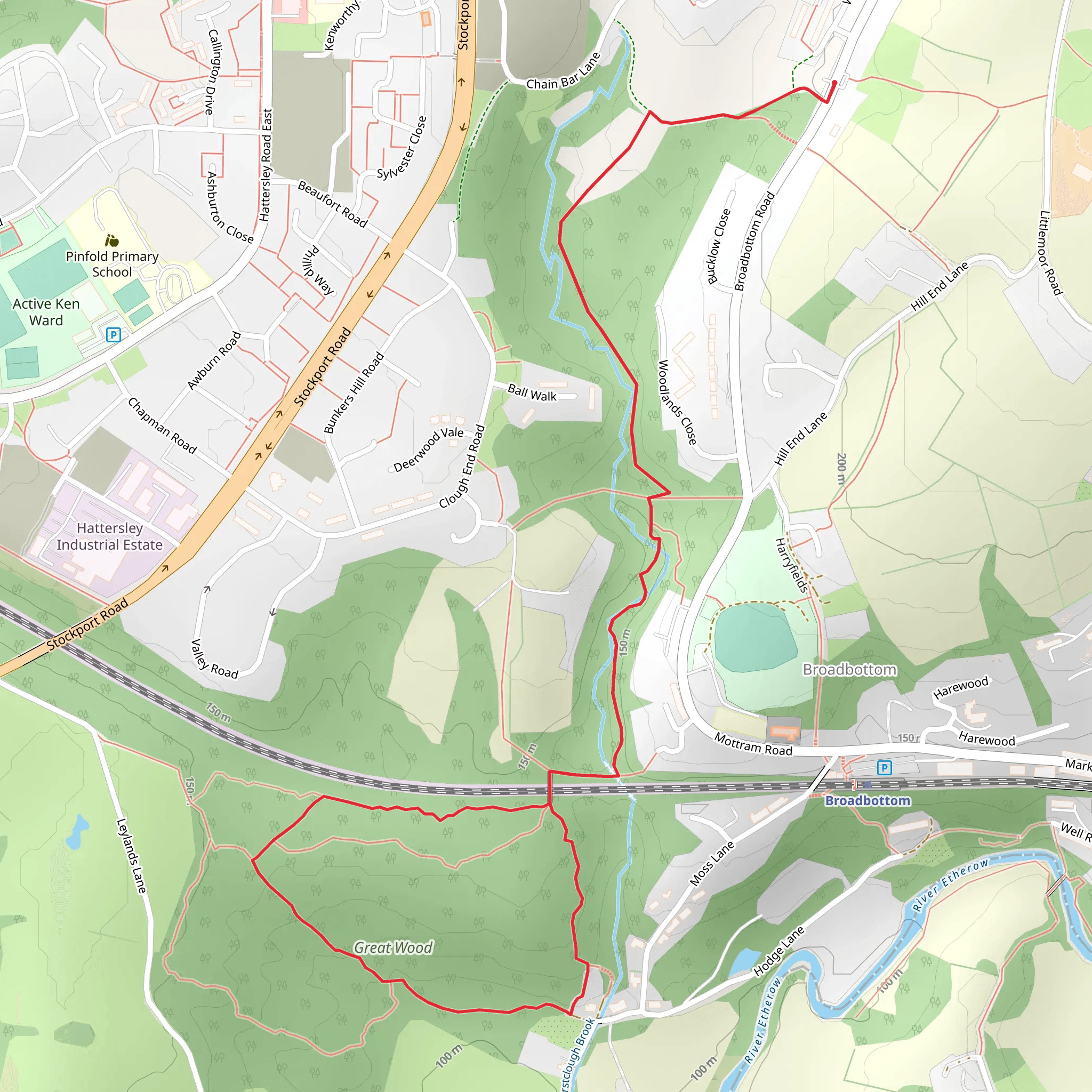 Great Wood Loop - Broadbottom mobile static map