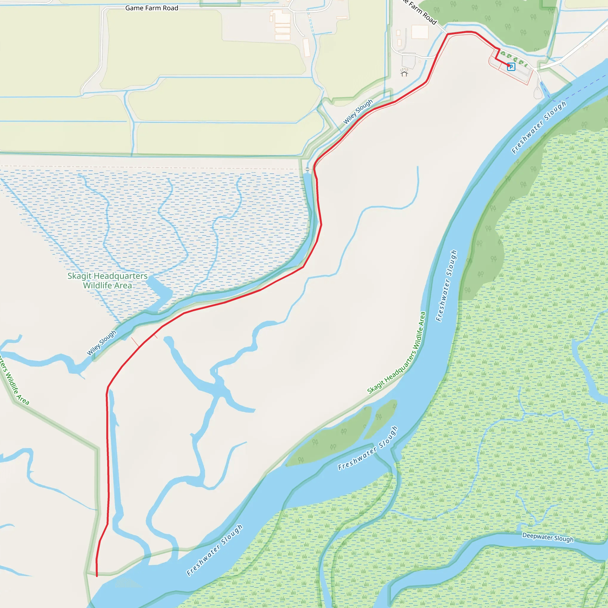 Walk along Wiley Slough mobile static map