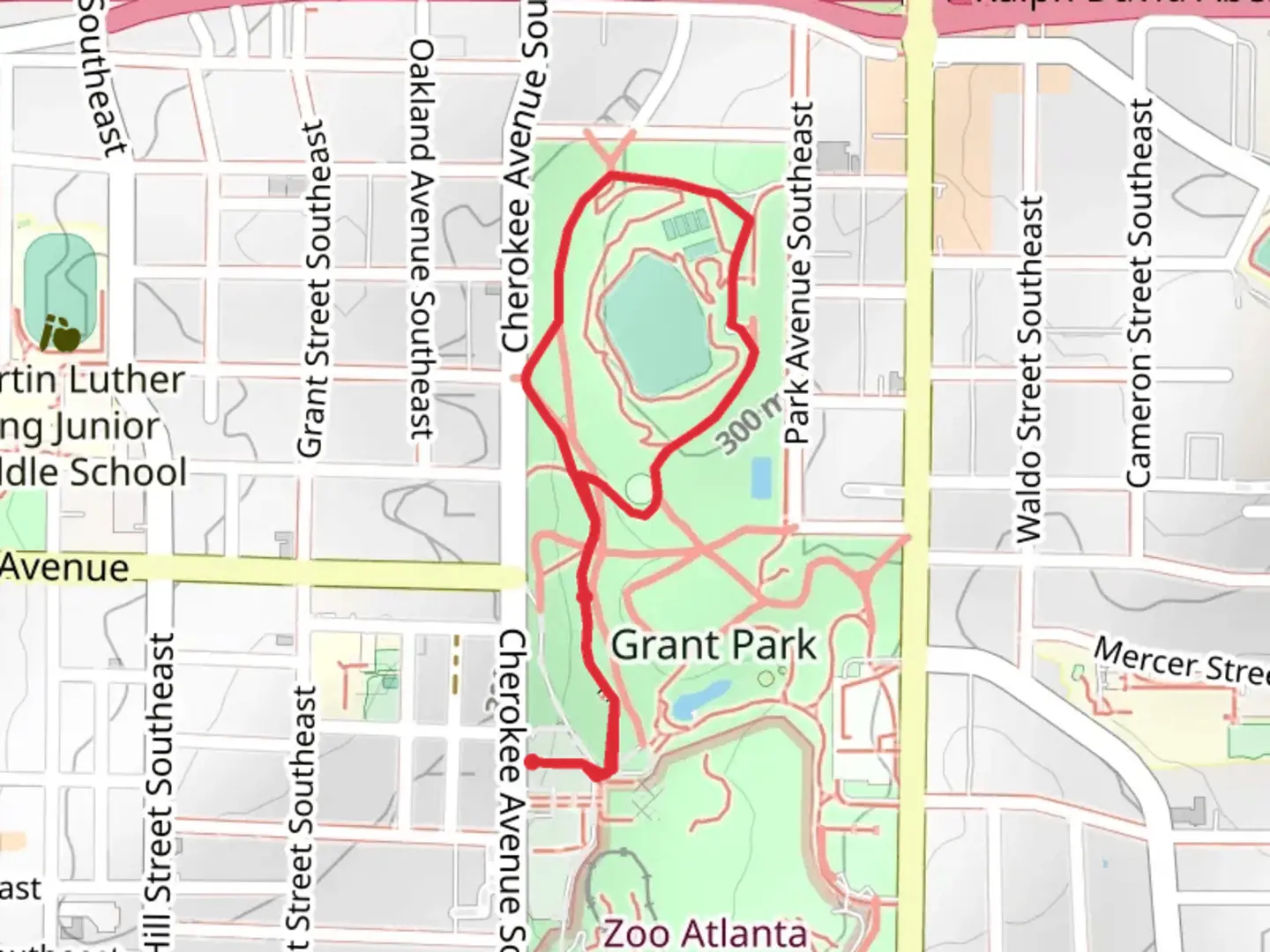 An image depicting the trail Grant Park Loop - North and its surrounding area.
