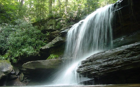 An image depicting the trail Jonathan Run Falls via Ohiopyle Hiking and its surrounding area.
