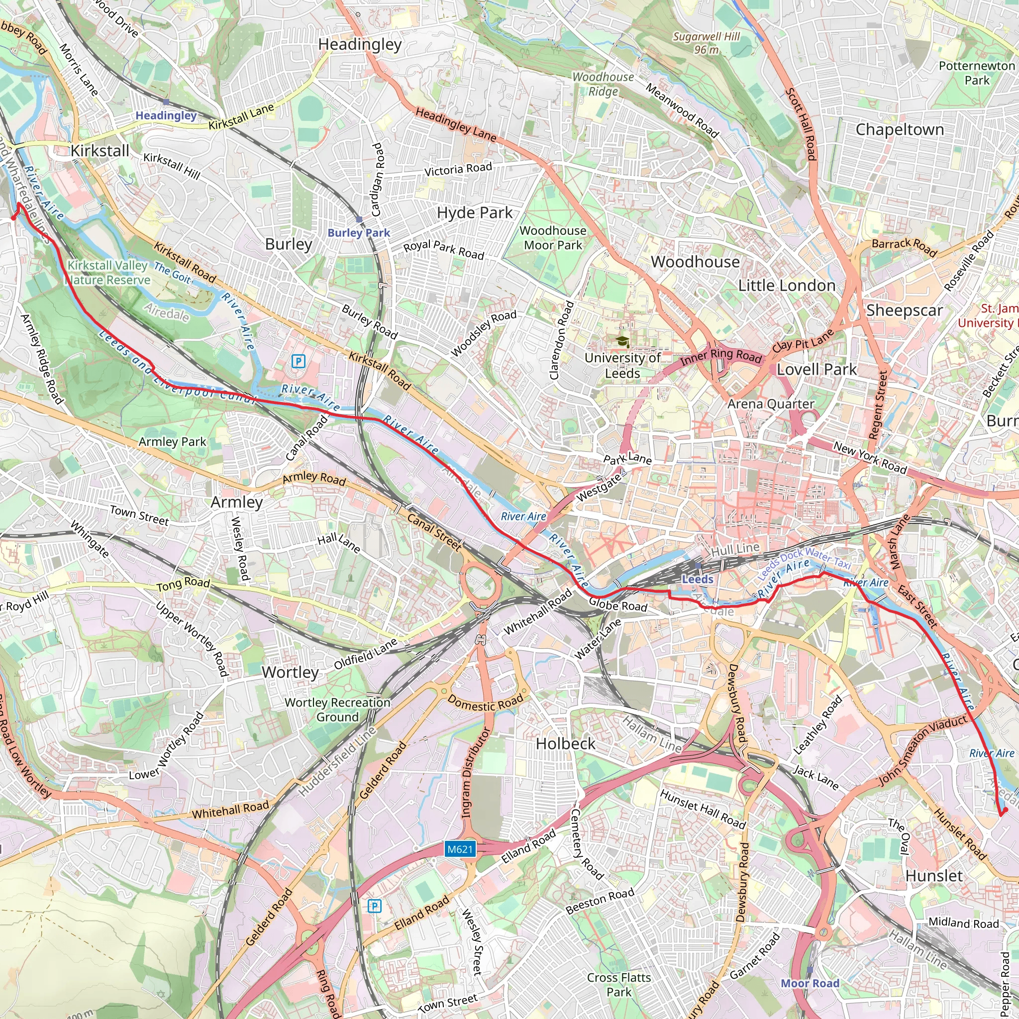 Leeds and Liverpool Canal Walk - Leeds mobile static map