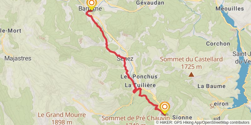 Route Napoléon stage 5 Map