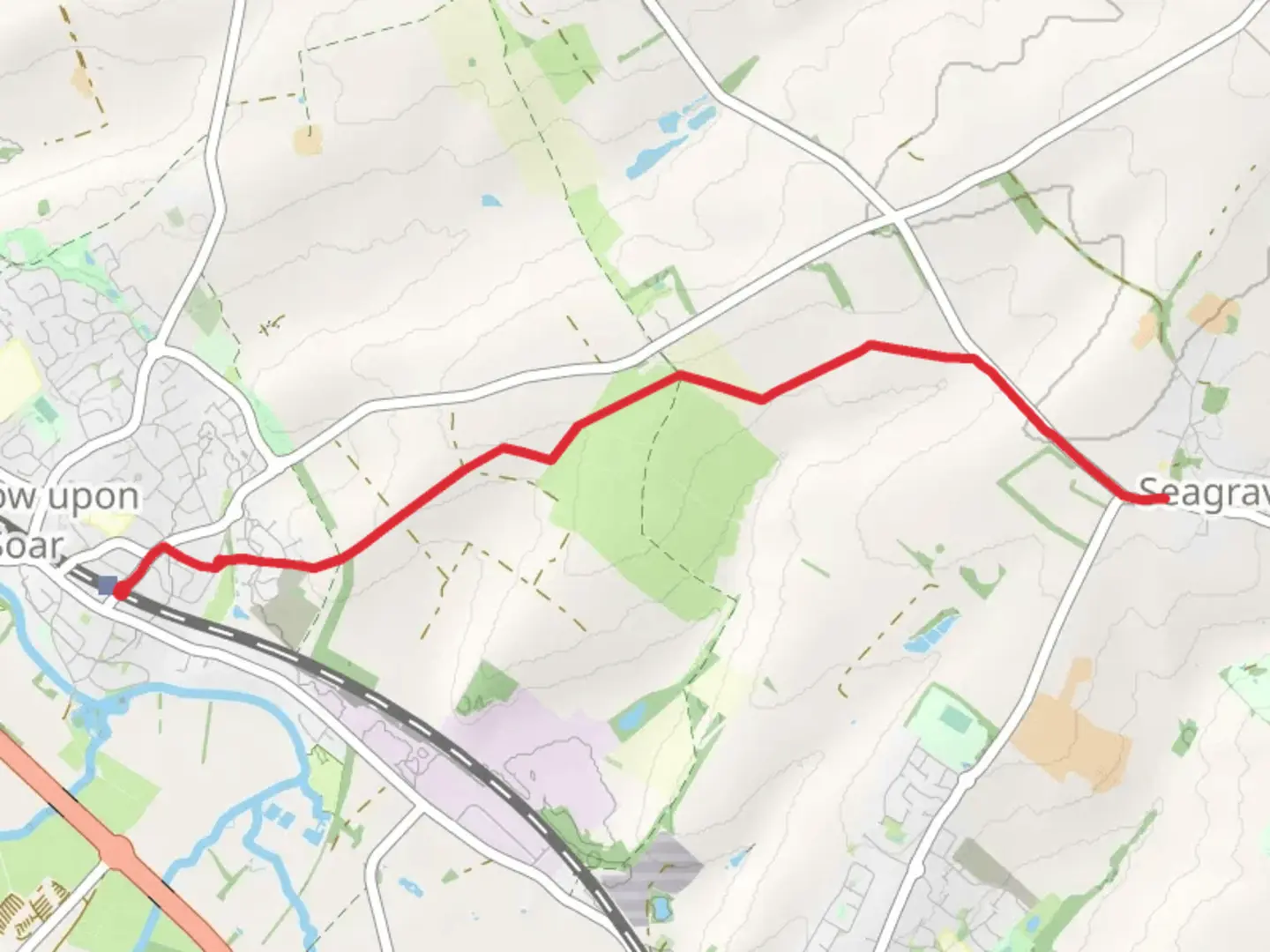 An image depicting the trail Barrow upon Soar to Seagrave Walk and its surrounding area.