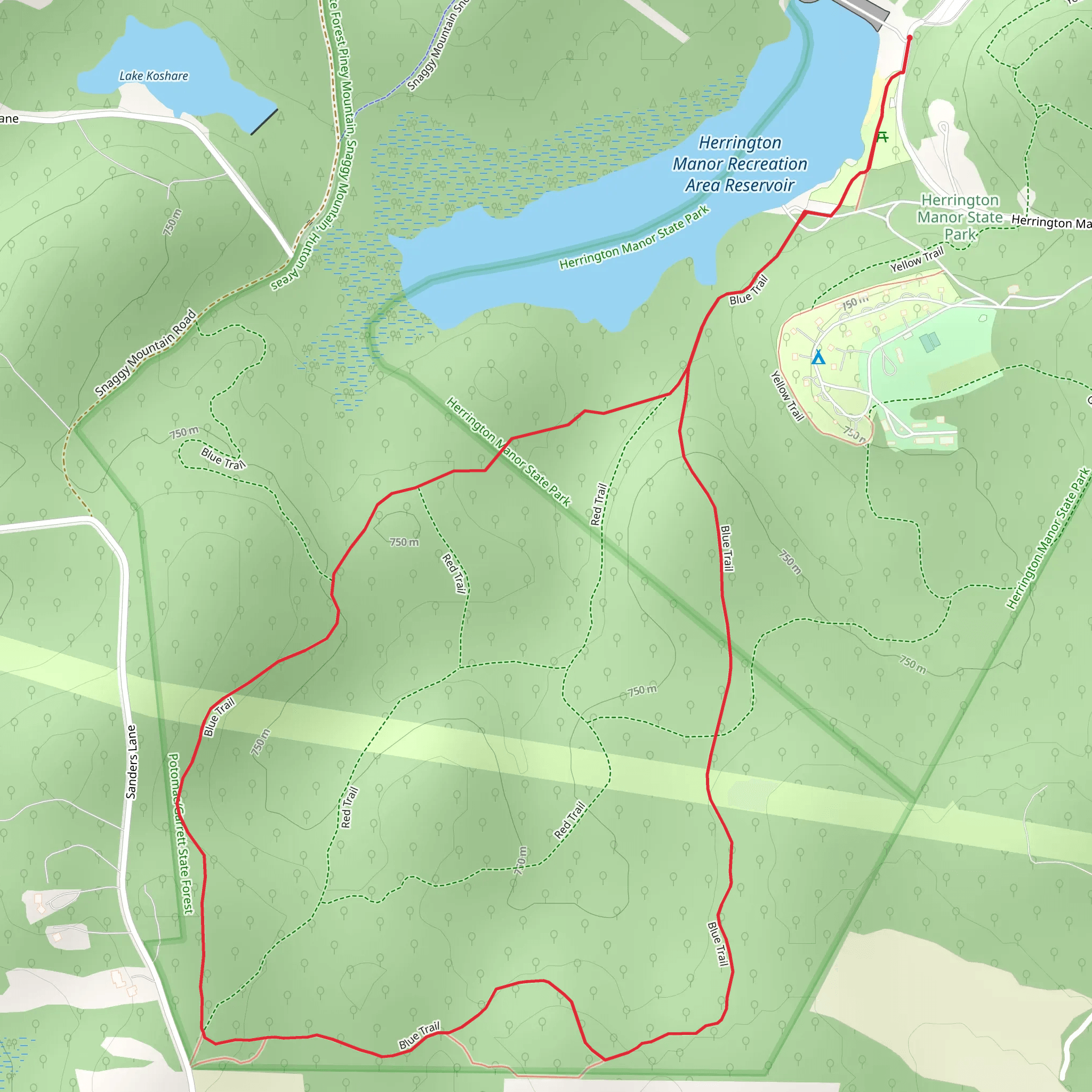 Blue Loop Trail mobile static map
