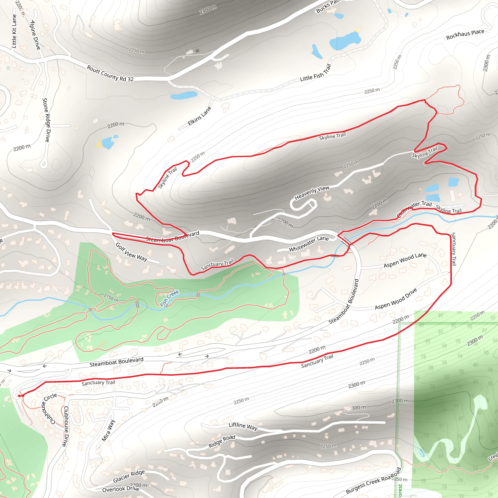 Sanctuary and Skyline Loop Trail mobile static map