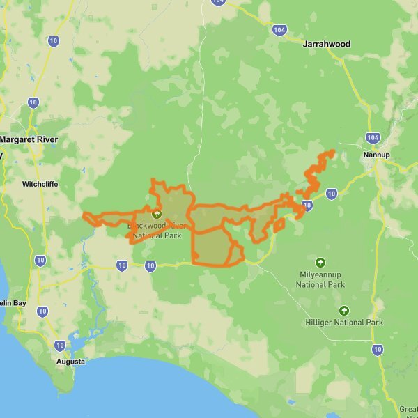 Blackwood River National Park mobile static map