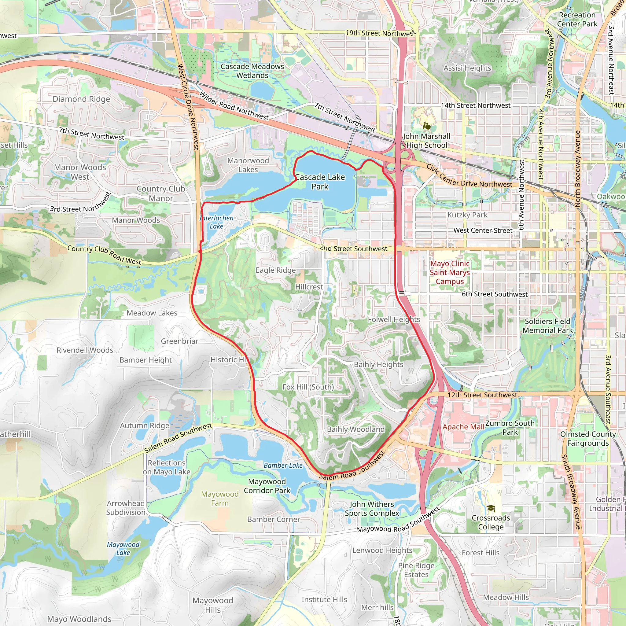 CO 22, Salem Road and Cascade Creek Loop Trail mobile static map