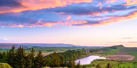 An image depicting the trail Hadrian's High Way and its surrounding area.