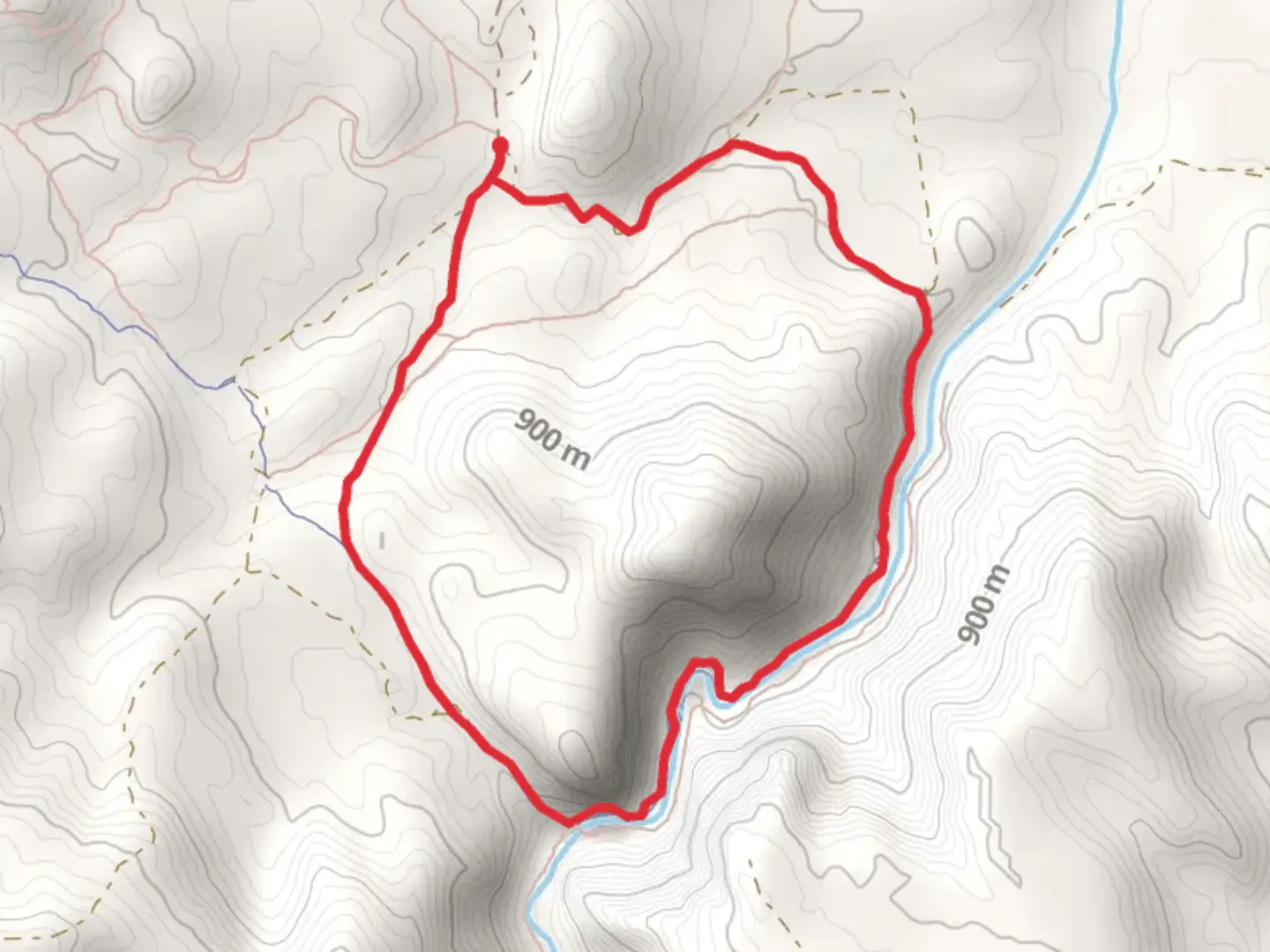 An image depicting the trail Loop beside Reynolds Creek from Pigeon Road and its surrounding area.