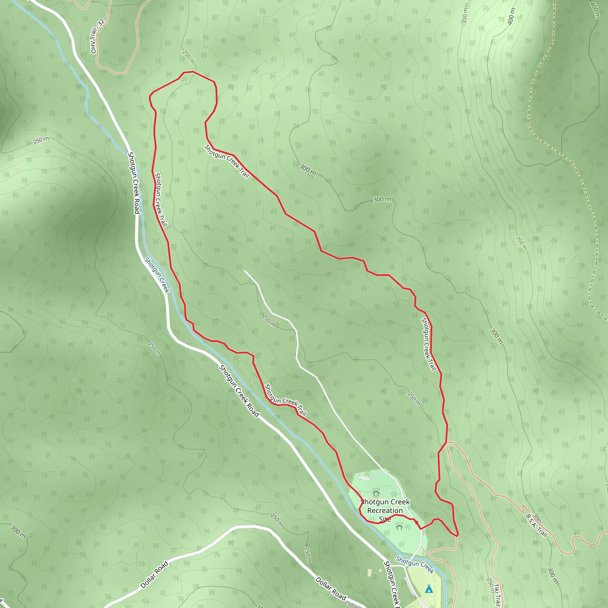 Shotgun Creek Loop Trail mobile static map