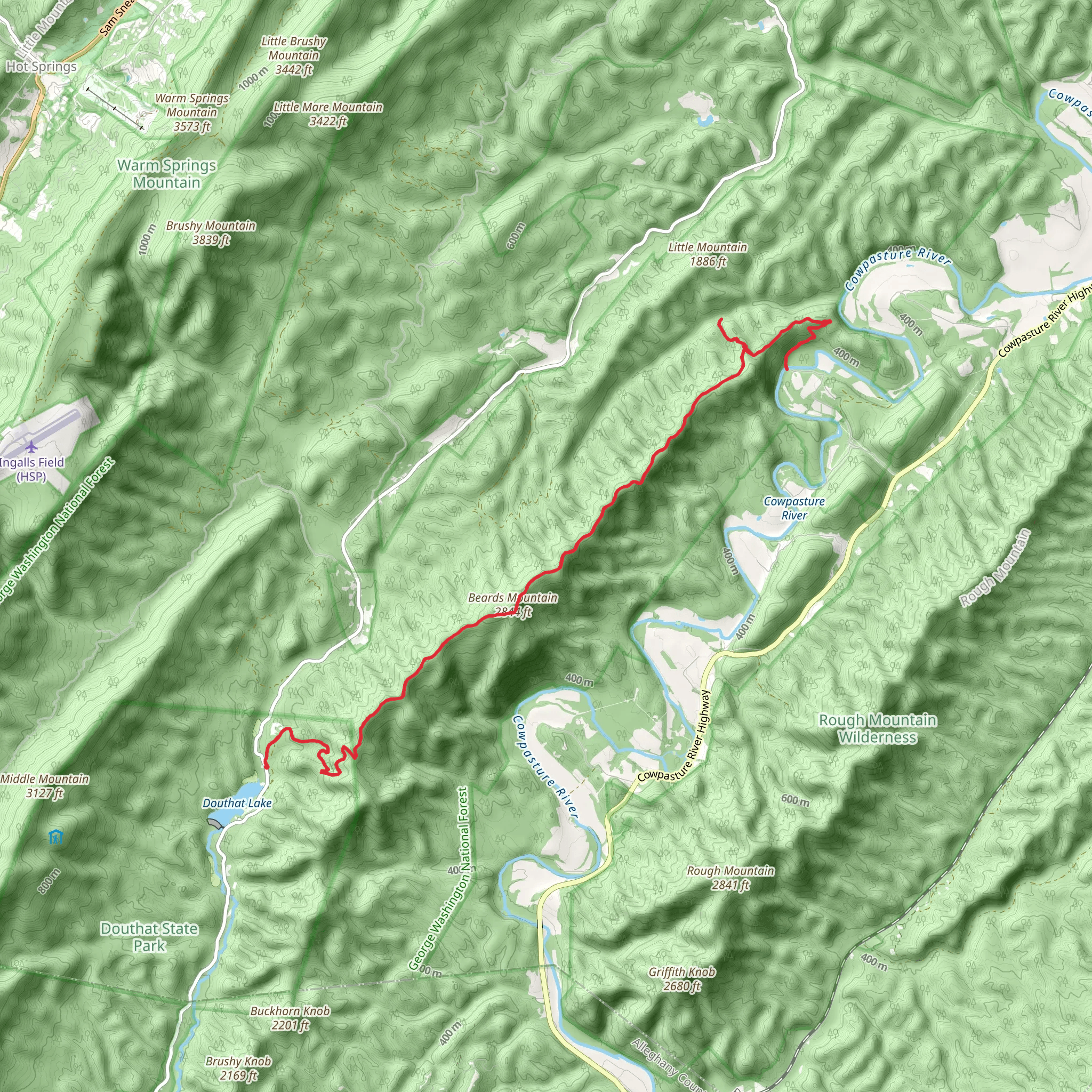 Beards Mountain Trail mobile static map