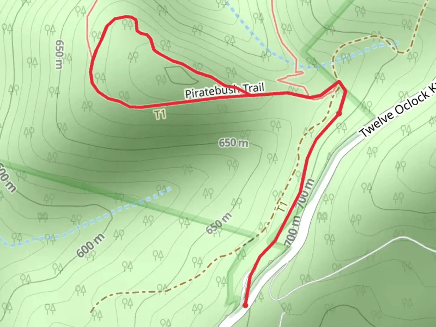 An image depicting the trail Twelve Oclock Knob Road Loop - West and its surrounding area.