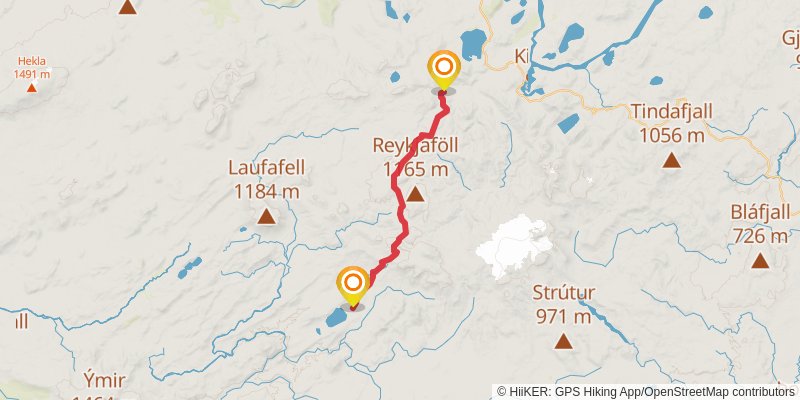 Rjùpnavellir to Skògar stage 4 Map
