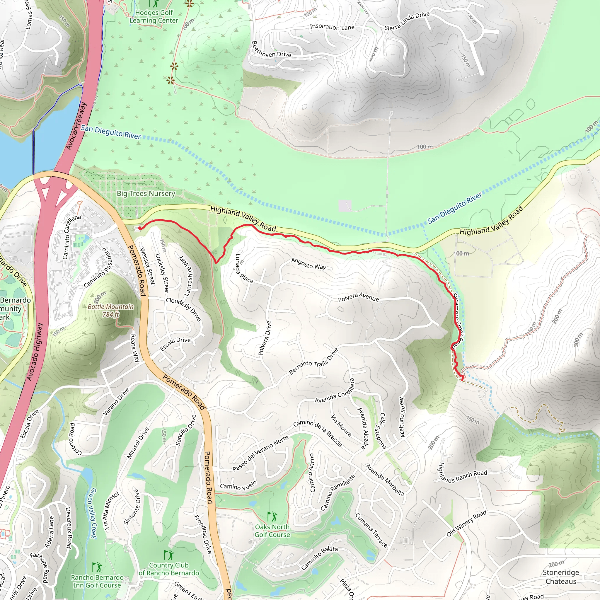 San Dieguito River mobile static map