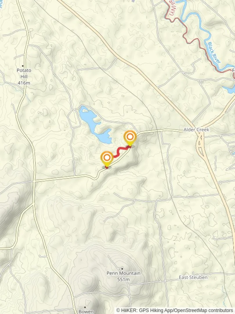 An image depicting the trail Glacier Trail from Egypt Road and its surrounding area.
