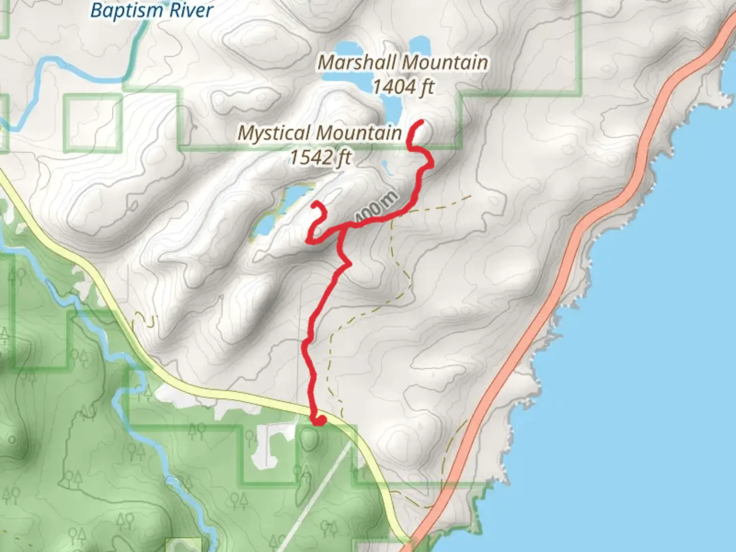An image depicting the trail Superior Hiking Trail Out and Back and its surrounding area.