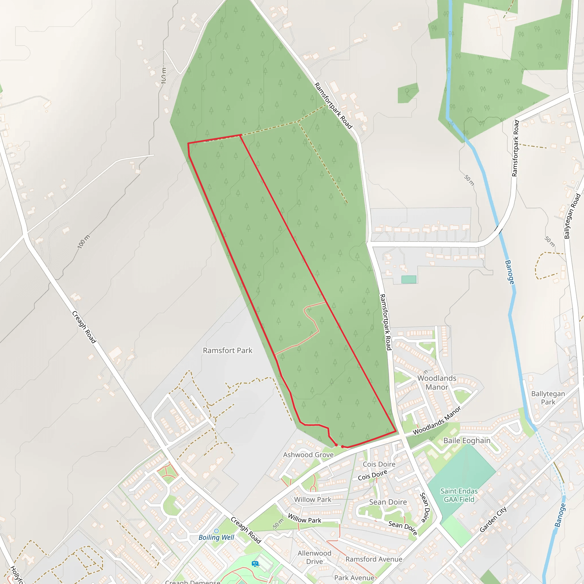 Ramsfort Wood Deerpark Trail mobile static map