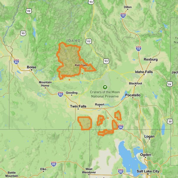 Sawtooth National Forest mobile static map