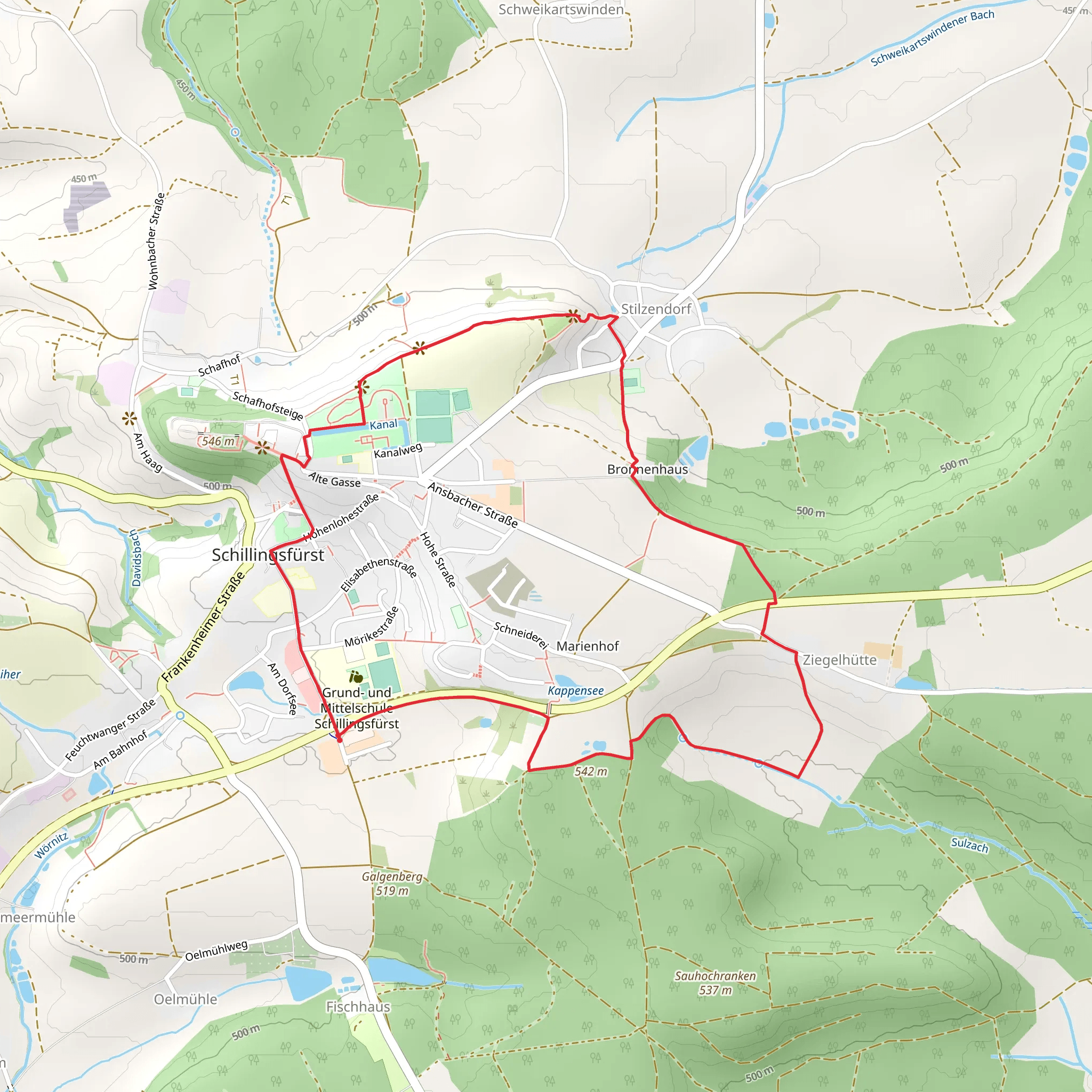 Frankenhoehe Weg Loop mobile static map