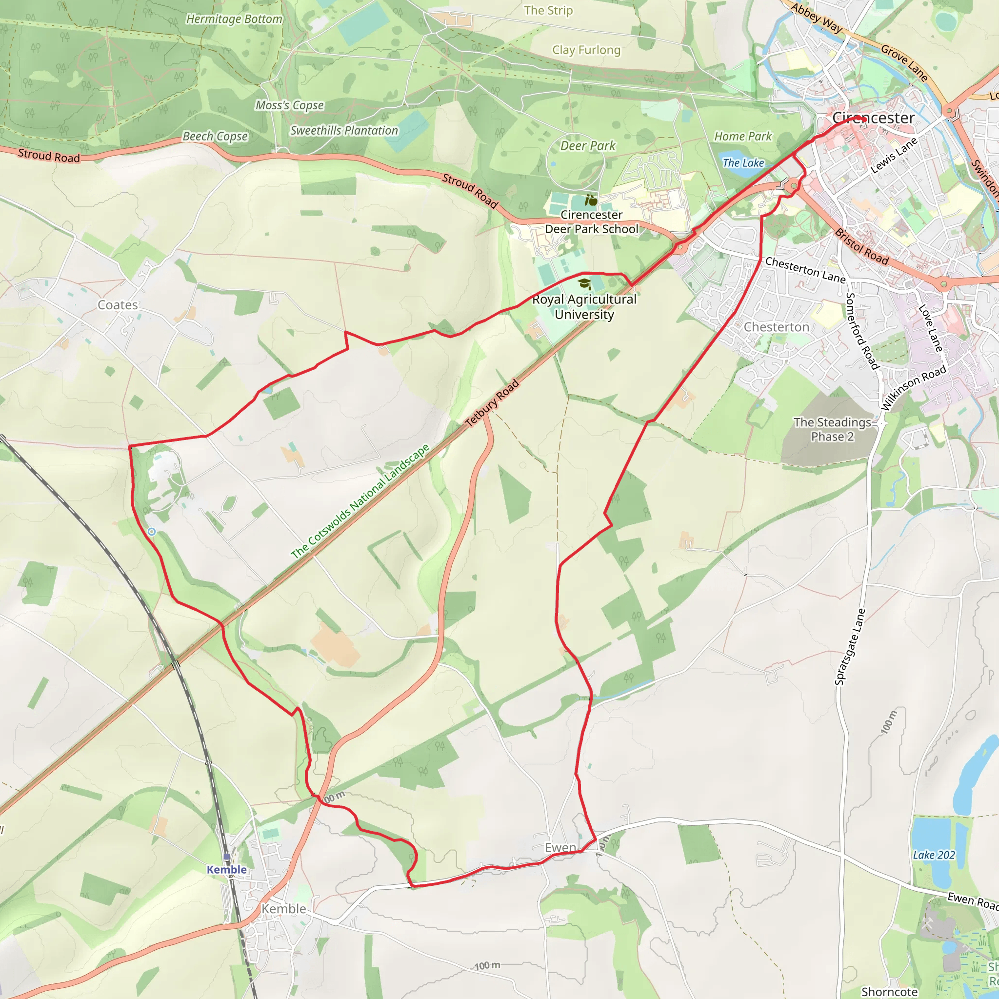 Thames Path via Monarch's Way mobile static map