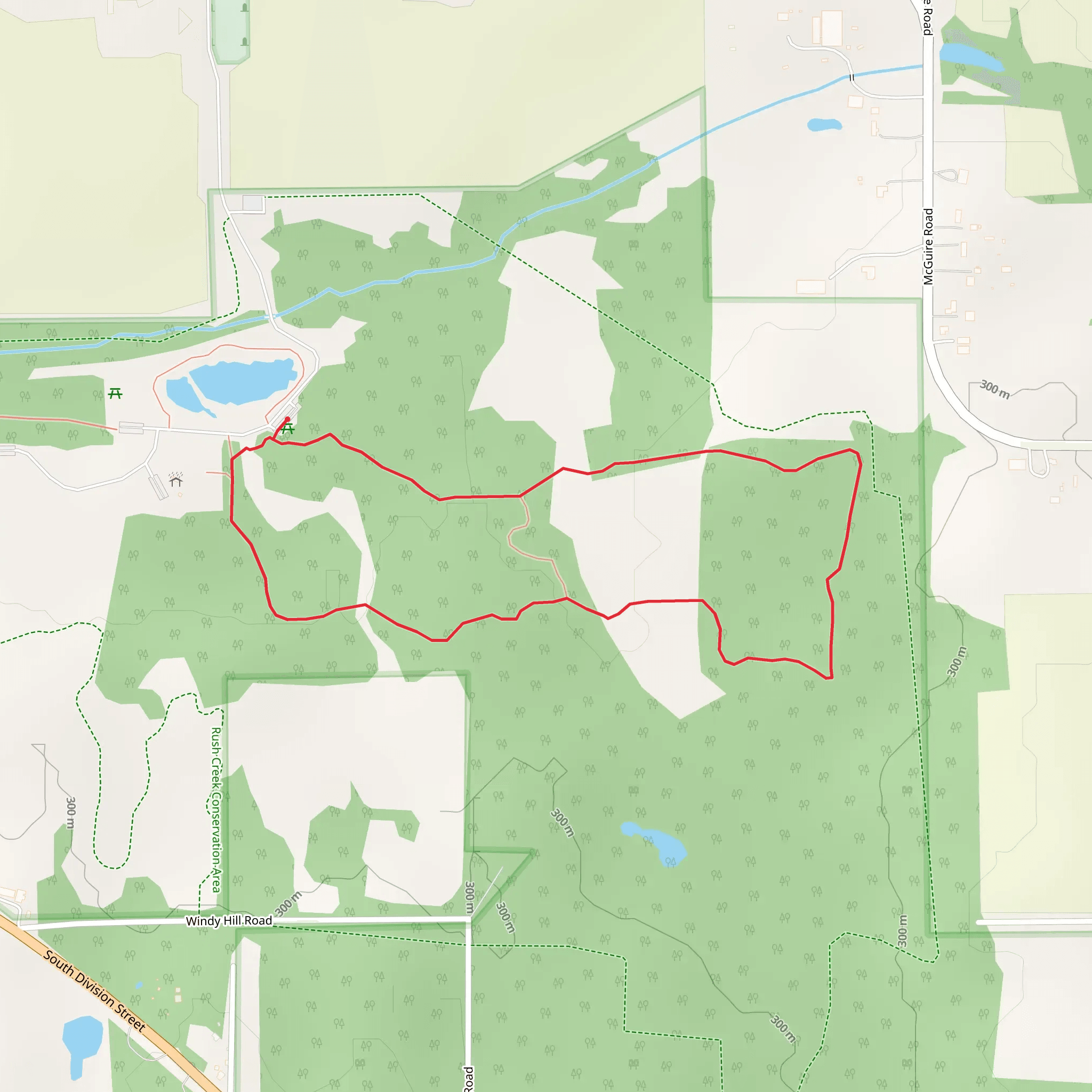 Rush Creek Conservation Area Loop mobile static map