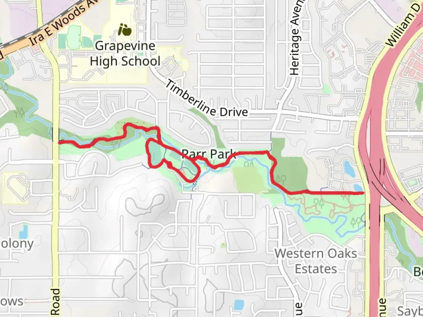An image depicting the trail Bear Creek Trail - Parr Park and its surrounding area.