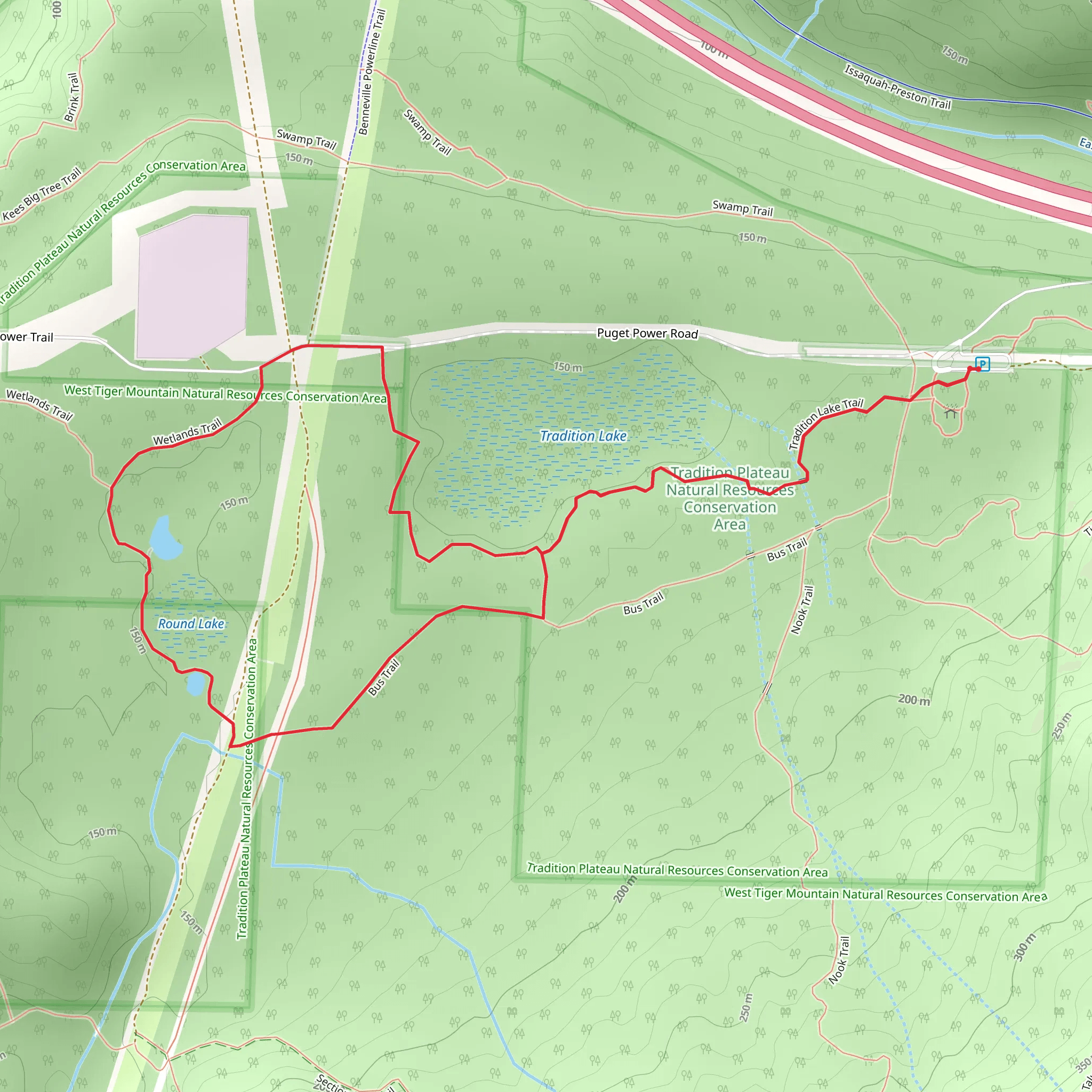 Wetlands Trail and Bus Trail mobile static map