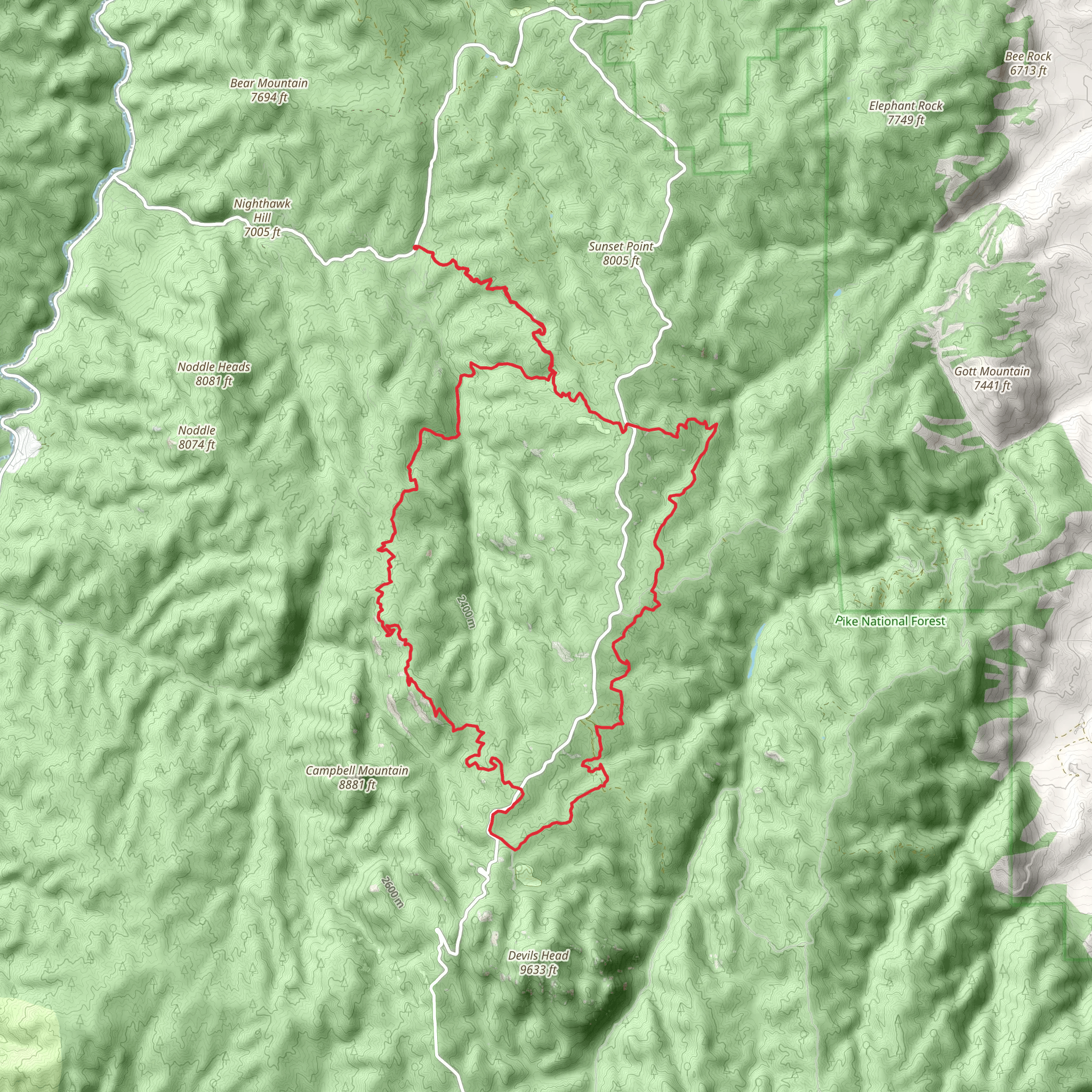 Barr, Cabin Ridge and Scottys Loop Trail mobile static map