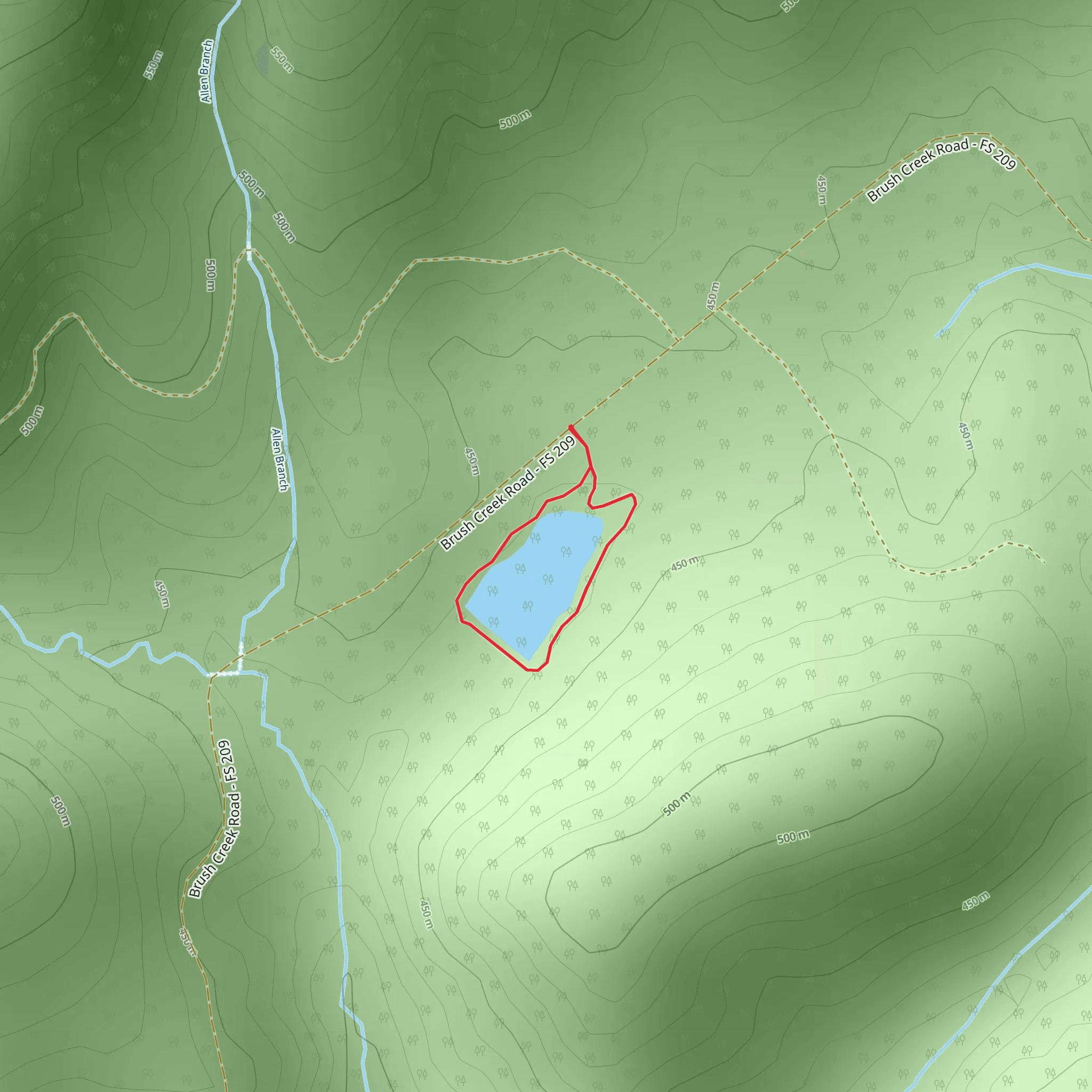 Allens Branch Pond Loop mobile static map