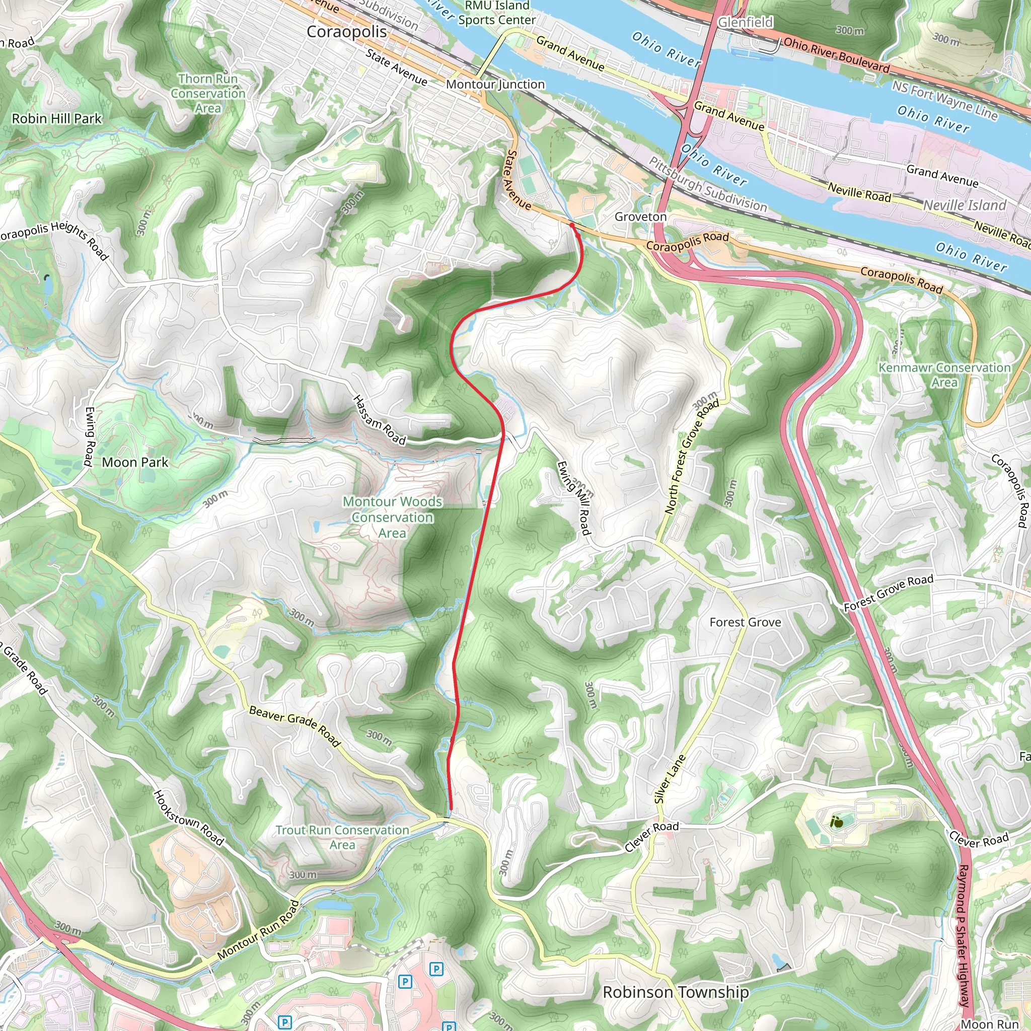 Montour Run via Montour Trail mobile static map