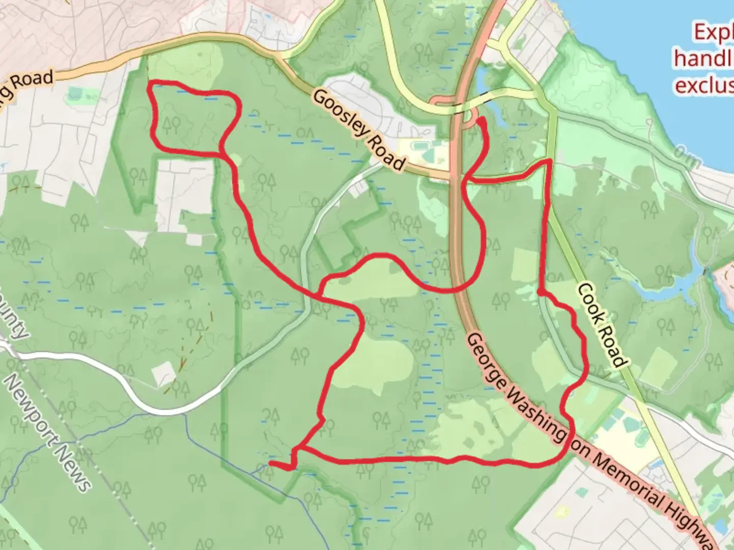 An image depicting the trail Historical Tour Drive Loop and its surrounding area.