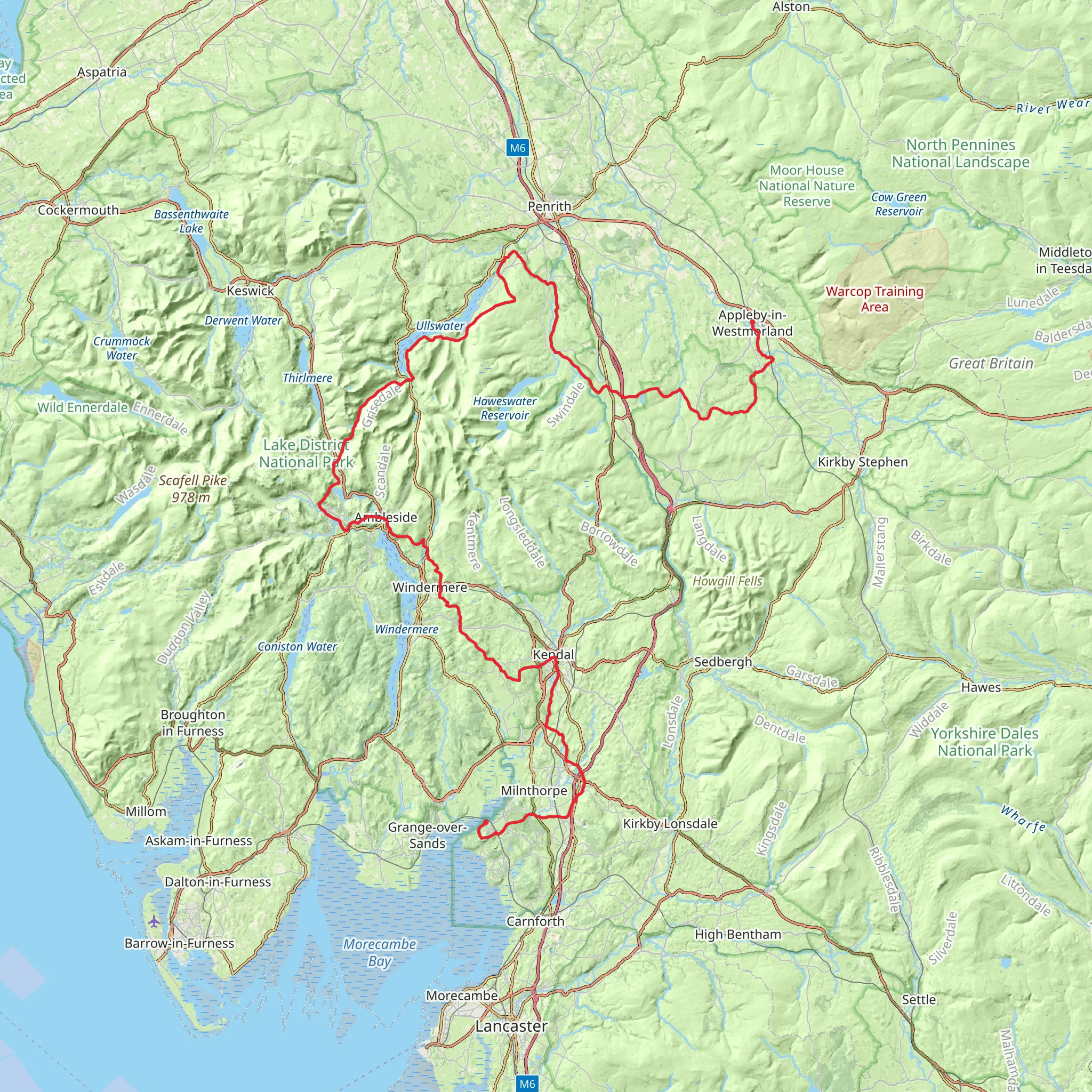 Westmorland Way mobile static map